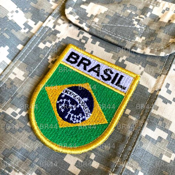 Bp Ev Bandeira Brasil Patch Bordada Fecho Contato Br