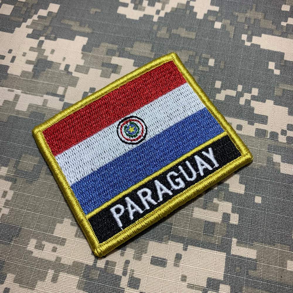 BP0047NV01 Bandeira Paraguai Patch Bordado Fecho Contato BR44