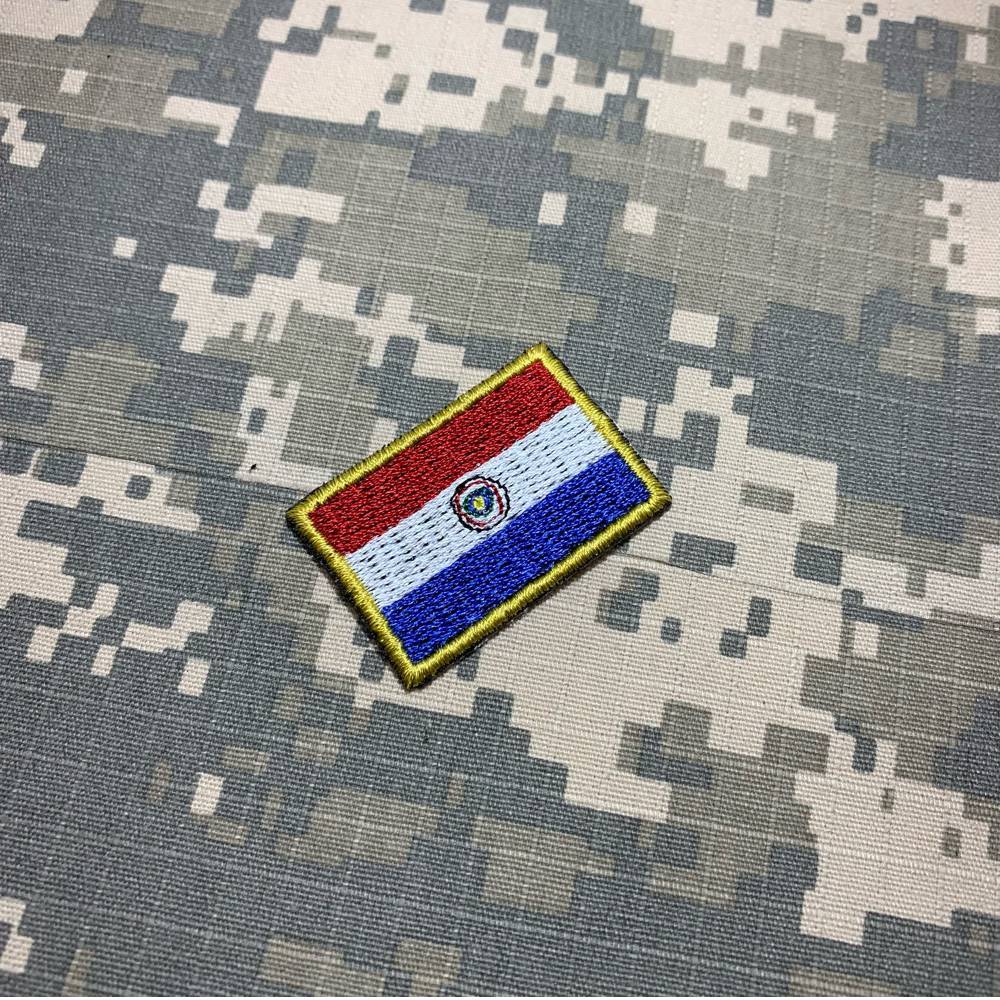 BP0047T31 Bandeira Paraguai Patch Bordado Termo Adesivo BR44