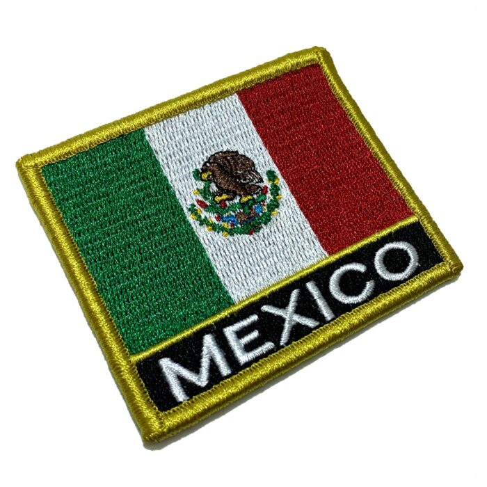 México Bandeira Bordada Com Velcro®️ 7,5×6,3 cm.