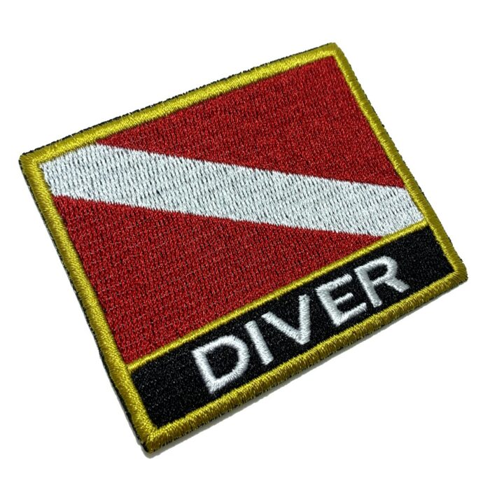 BD0175NT01 Bandeira Mergulhador Patch Bordado Termo Adesivo