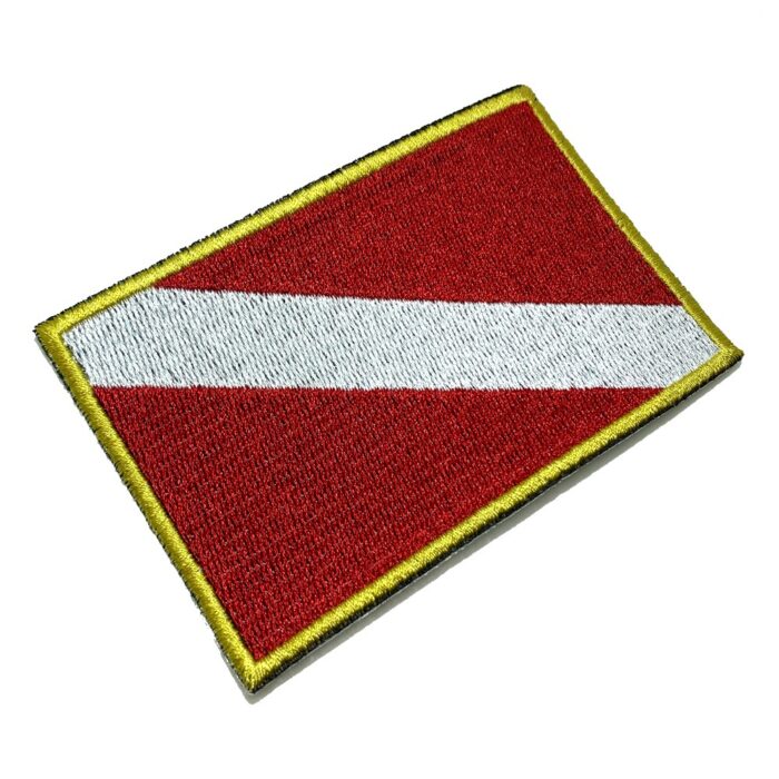 BD0175T21 Bandeira Mergulhador Patch Bordado Termo Adesivo