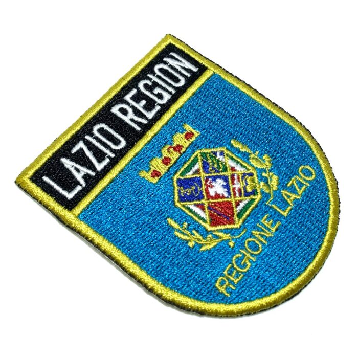 BE0227ET01 Bandeira Lazio Region Patch Bordado Termo Adesivo