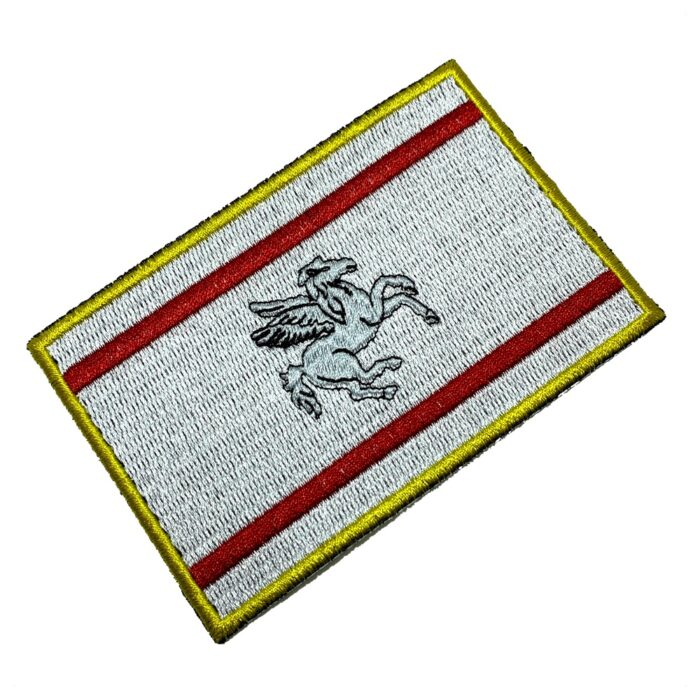 Toscana Itália Bandeira Bordada Termocolante 10,2×6,8 cm.