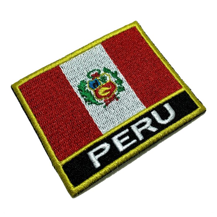 BP0028NT01 Bandeira Peru Patch Bordado Termo Adesivo