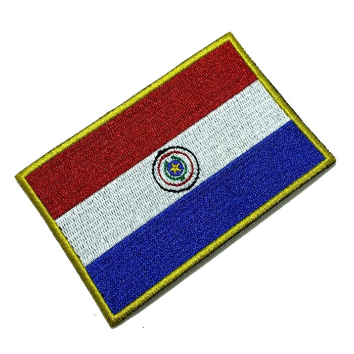 BP0047T21 Bandeira Paraguai Patch Bordada Termo Adesivo