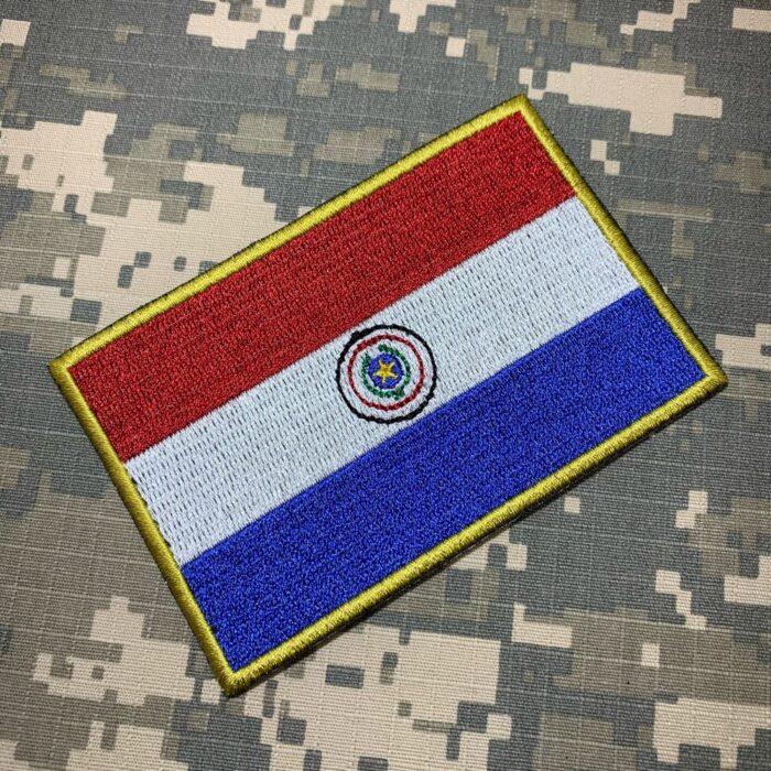 BP0047T21 Bandeira Paraguai Patch Bordada Termo Adesivo - Image 2