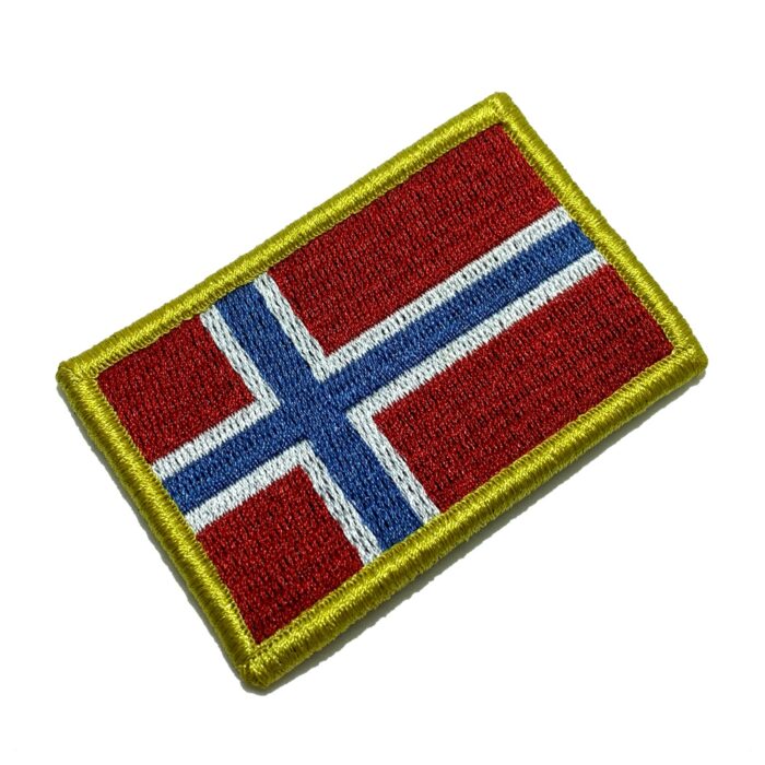 BP0054V01 Bandeira Noruega Patch Bordada Fecho Contato