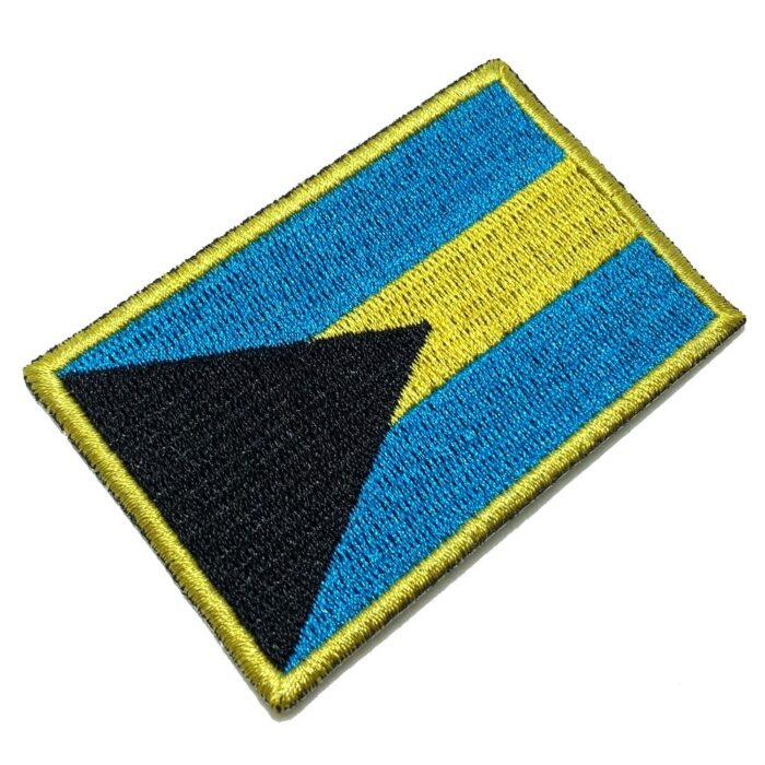 BP0208T01 Bandeira Bahamas Patch Bordado Termo Adesivo