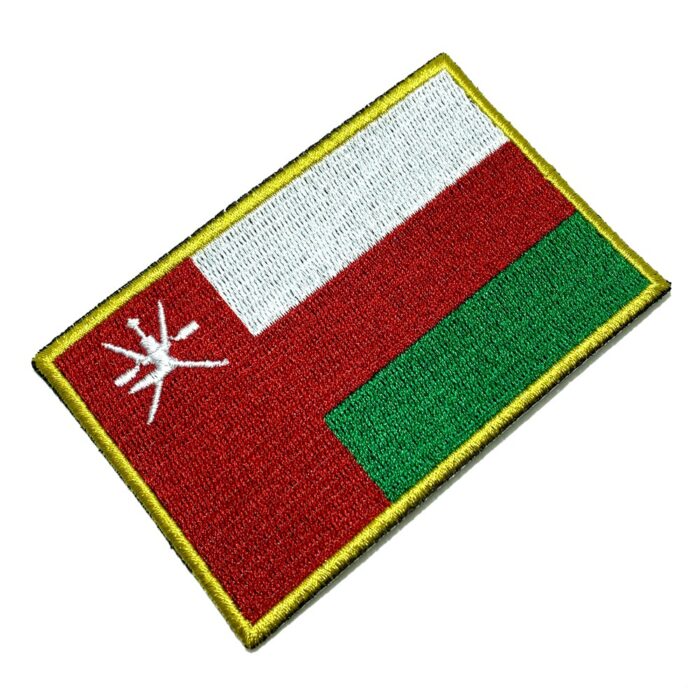 BP0219T21 Bandeira Omã Patch Bordada Termo Adesivo