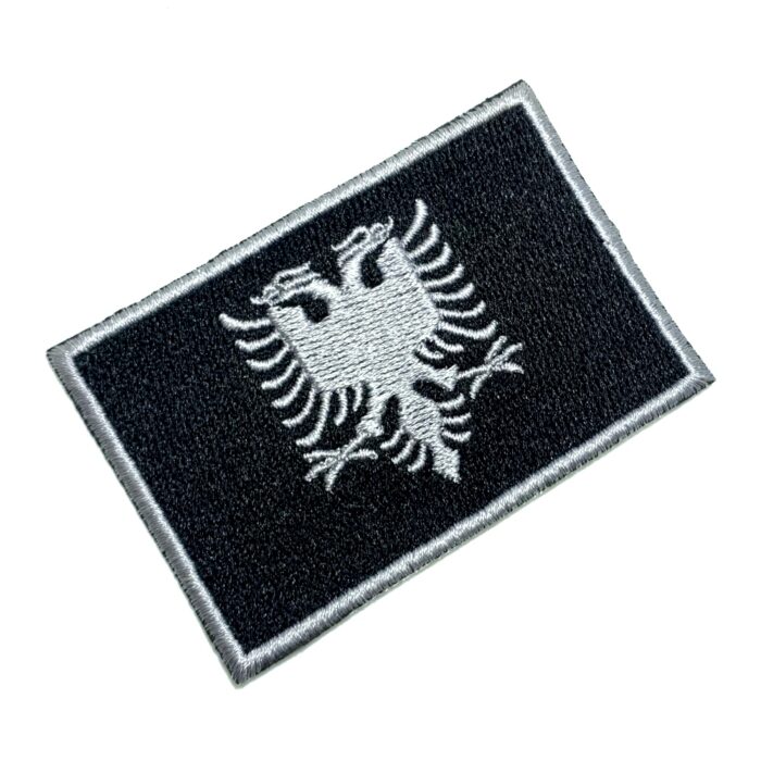 BP0221T02 Albânia Bandeira Bordada Patch Termo Adesivo