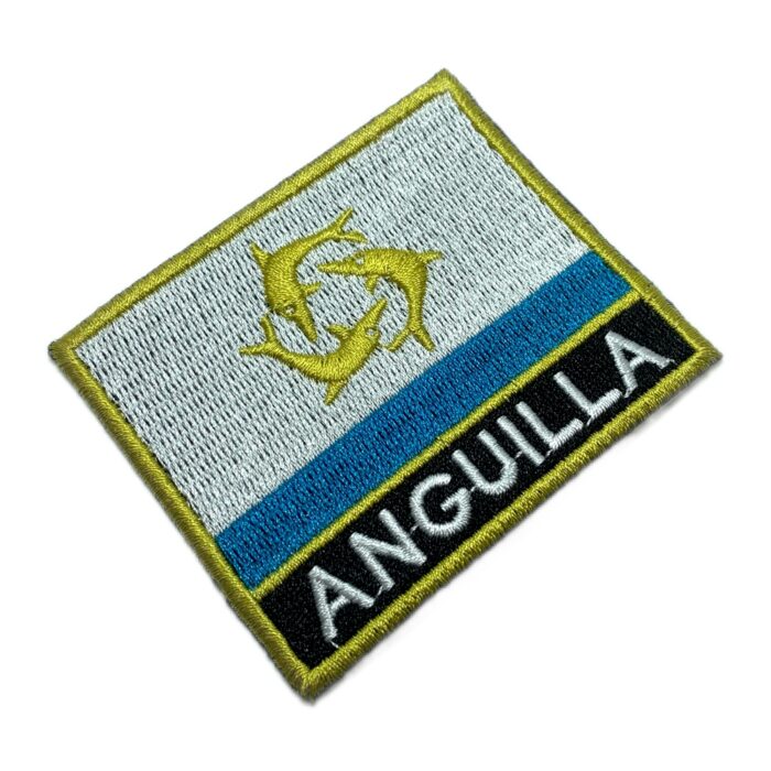 BP0223NT01 Bandeira Anguila Patch Bordado Termo Adesivo