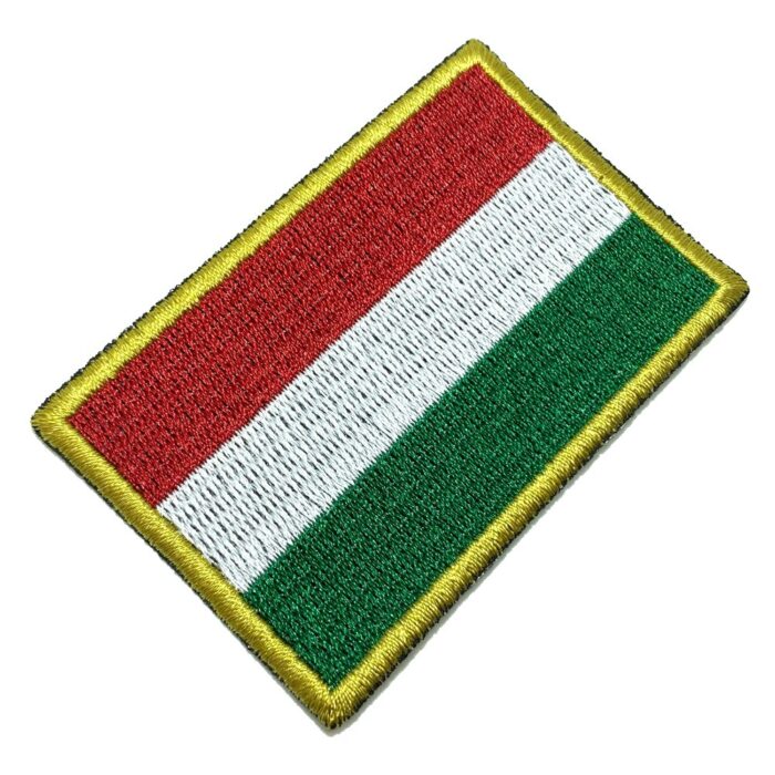 BP0406T01 Bandeira Hungria Patch Bordado Termo Adesivo