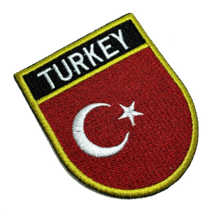 BPTRET001 Bandeira Turquia Patch Bordado Termo Adesivo