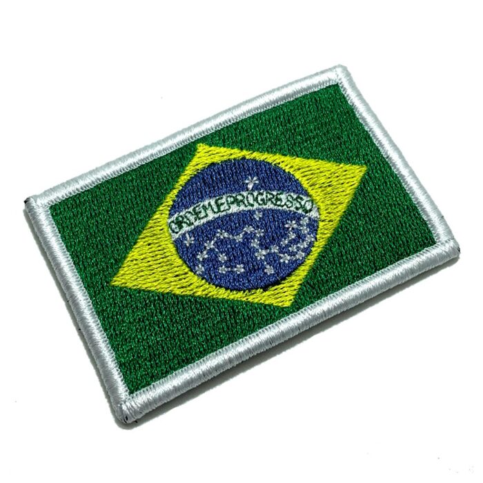 BP0403V06 Bandeira Brasil Patch Bordado Fecho de Contato