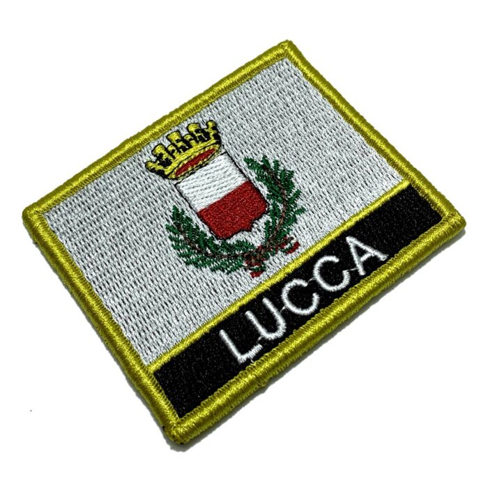 BC0238NV01 Bandeira Lucca Itália Patch Bordado Fecho Contato