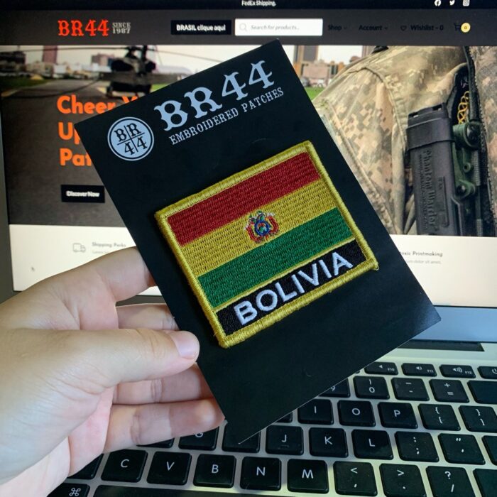 BP0029NV01 Bandeira Bolívia Patch Bordado Fecho Contato - Image 3