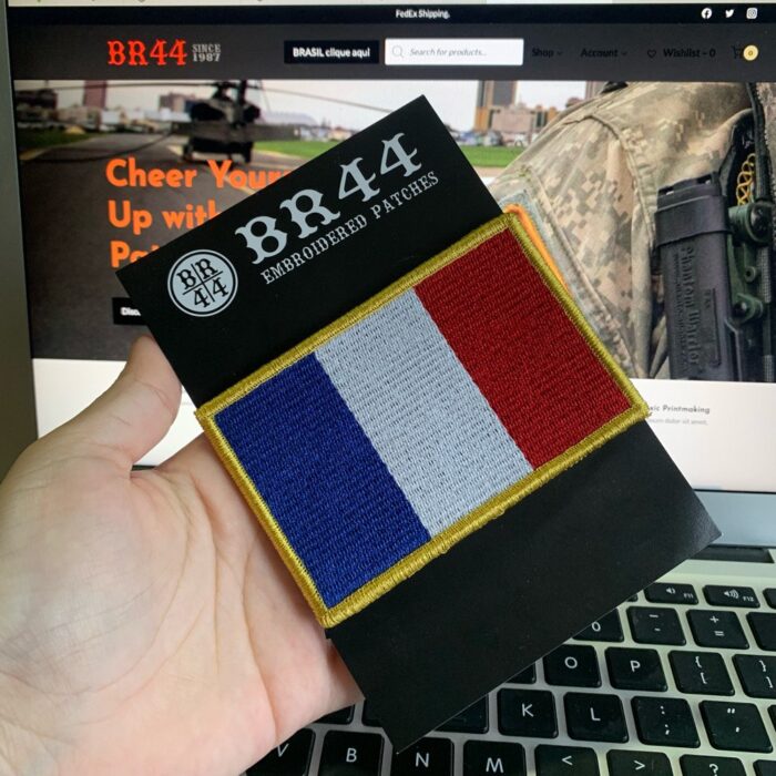 BP0031V21 Bandeira França Patch Bordado Fecho Contato - Imagem 3