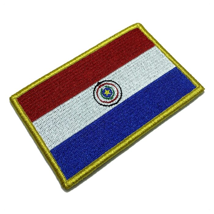 BP0047V21 Bandeira Paraguai Patch Bordado Fecho Contato