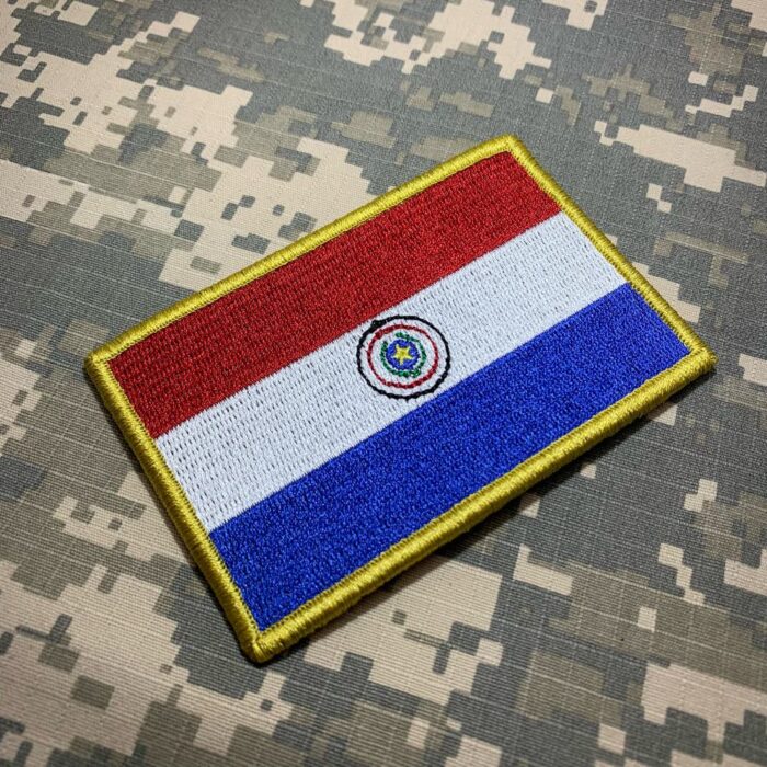 BP0047V21 Bandeira Paraguai Patch Bordado Fecho Contato - Image 2