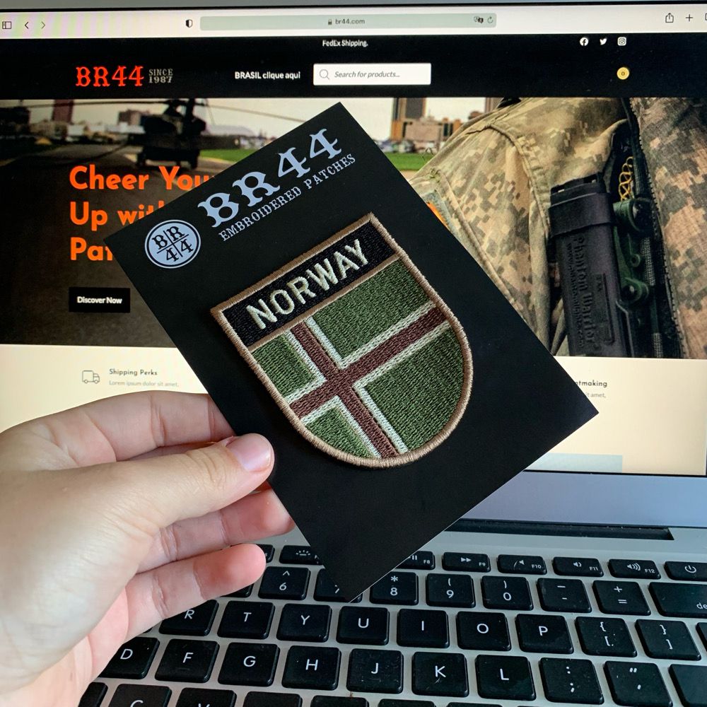 BP0054ET03 Bandeira Noruega Patch Bordado Termo Adesivo - Imagem 3