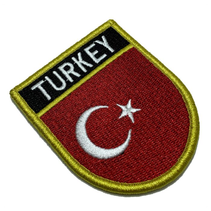 BPTREV001 Bandeira Turquia Patch Bordado Fecho Contato