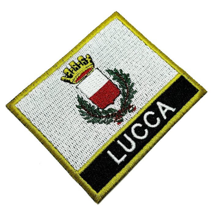 BC0238NT01 Bandeira Lucca Itália Patch Bordado Termo Adesivo