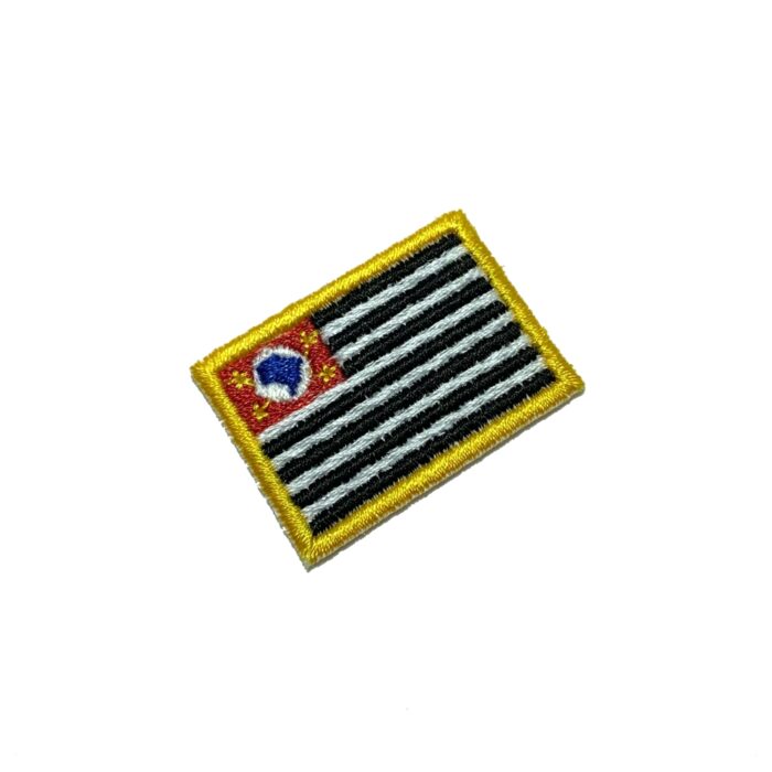 Estado São Paulo Brasil Bandeira Bordada Patch Termo Adesivo ou Costura 3,8×2,5 cm.