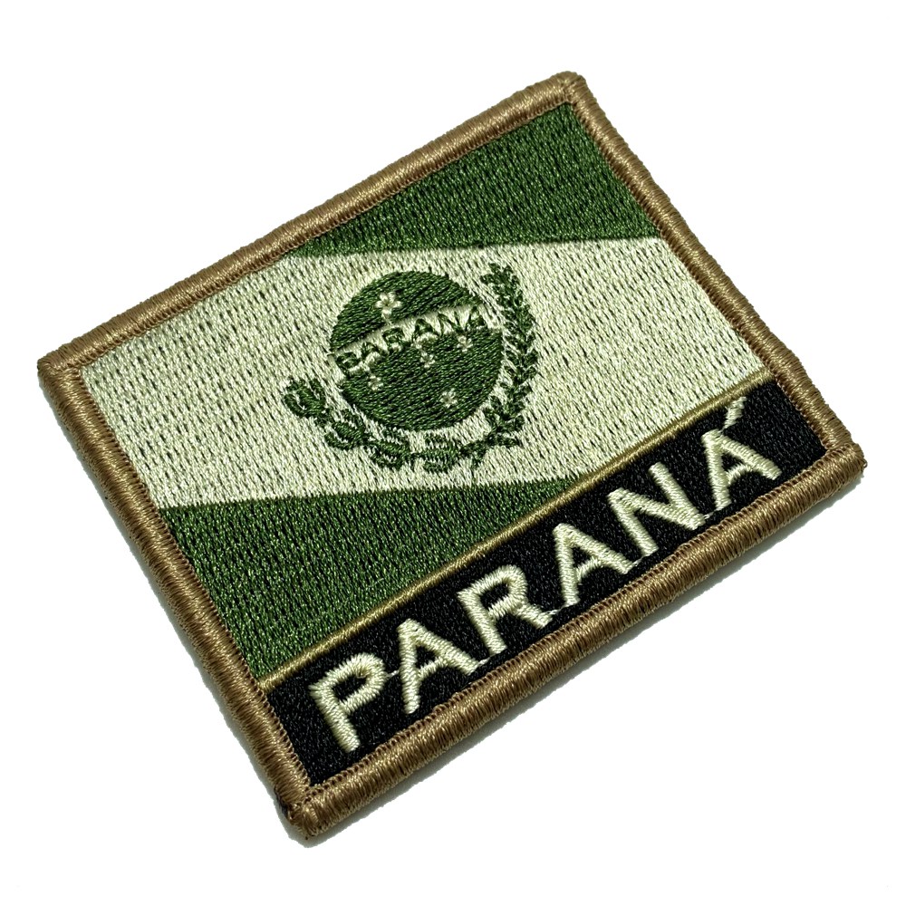 Estado Paraná Brasil Bandeira Tática Bordada Patch Com Velcro®️ 6,8×8 cm.