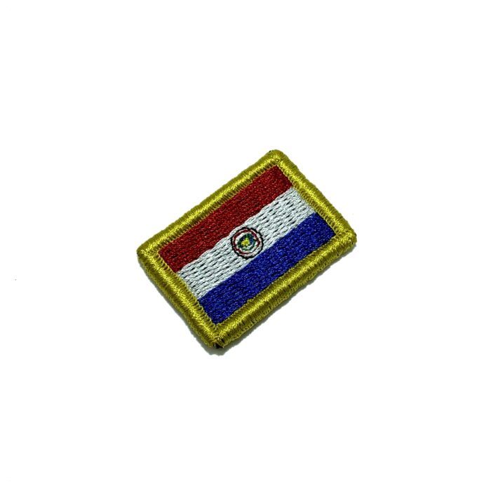 País Paraguai Bandeira Bordada Patch Com Velcro®️ 3,8×2,5 cm.
