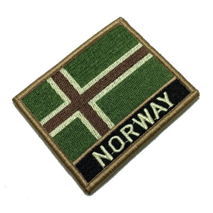 País Noruega Bandeira Tática Bordada Patch Com Velcro®️ 7,5×6,3 cm.