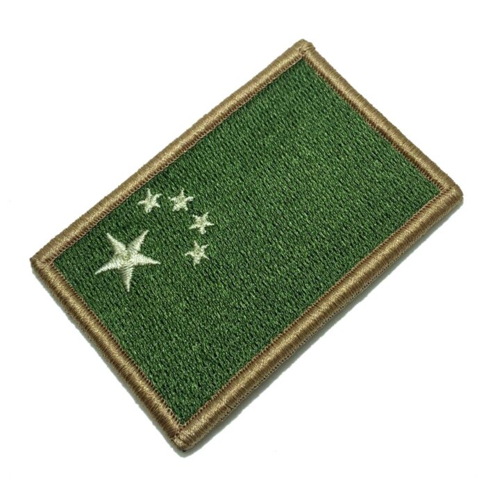 País China Bandeira Tática Bordada Patch Com Velcro®️ 7,5×5 cm.