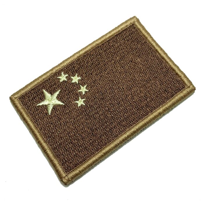 País China Bandeira Tática Bordada Patch Com Velcro®️ 7,5×5 cm.