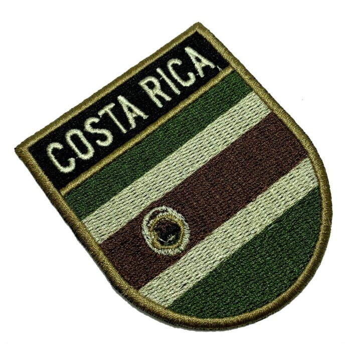 País Costa Rica Bandeira Bordada Patch Termo Adesivo ou Costura 6,8×8 cm.