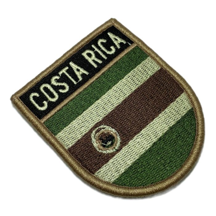 País Costa Rica Bandeira Tática Bordada Patch Com Velcro®️ 6,8×8 cm.