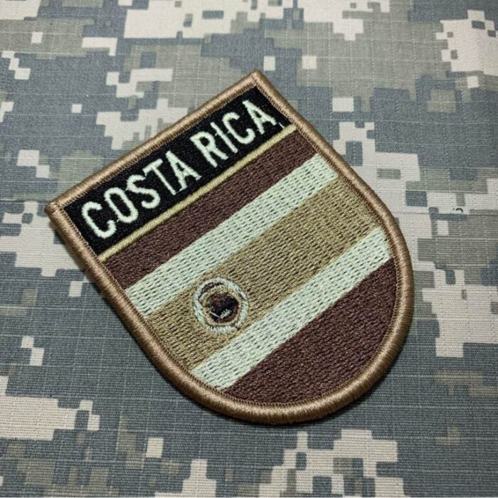 País Costa Rica Bandeira Tática Bordada Patch Com Velcro®️ 6,8×8 cm. - Image 3