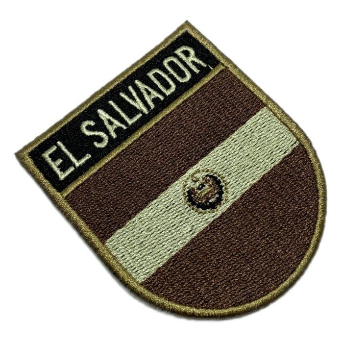 BP0203ET04 Bandeira El Salvador Patch Bordado Termo Adesivo