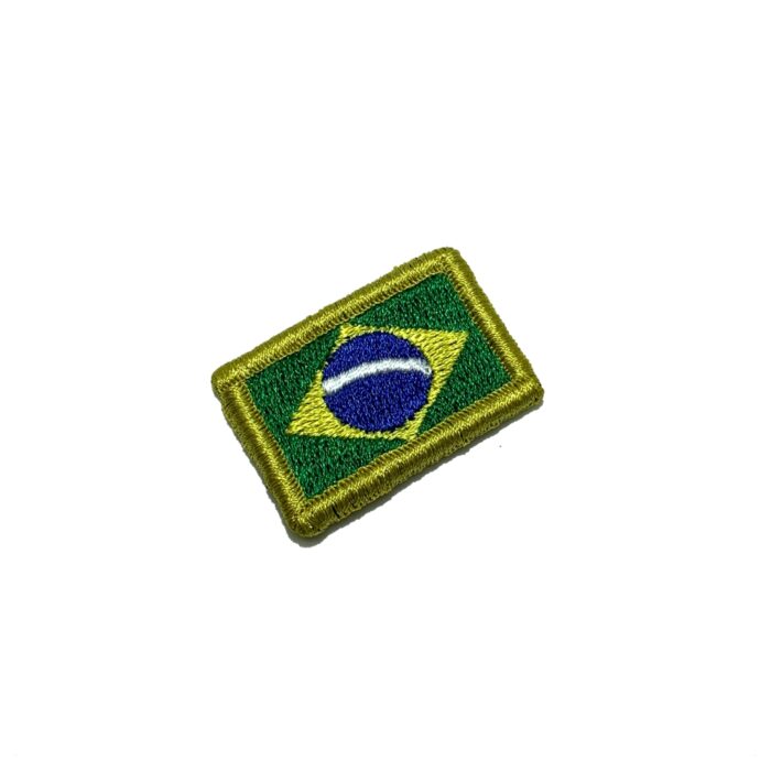 País Brasil Bandeira Bordada Patch Com Velcro®️ 3,8×2,5 cm.