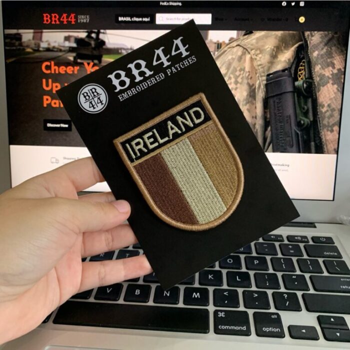 País Irlanda Bandeira Tática Bordada Patch Com Velcro®️ 6,8×8 cm. - Image 3