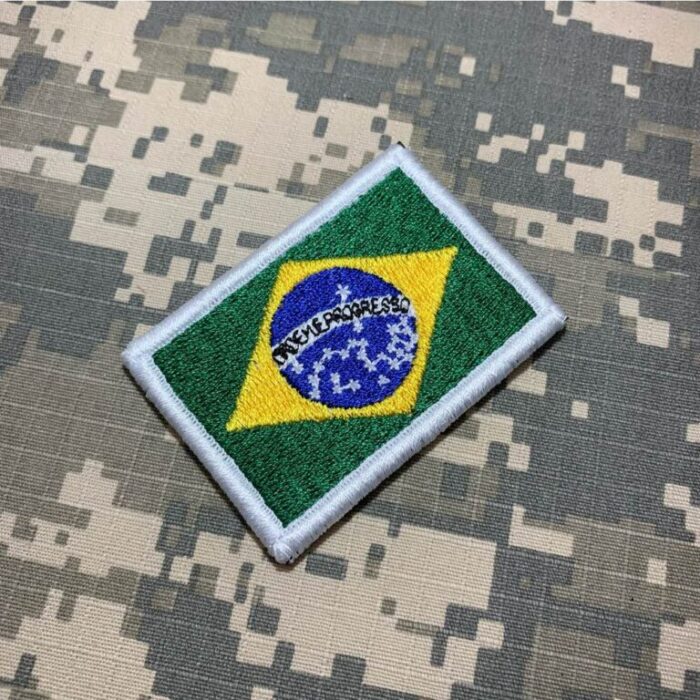 País Brasil Bandeira Bordada Patch Com Velcro®️ 5,7x3,8 cm. - Image 3