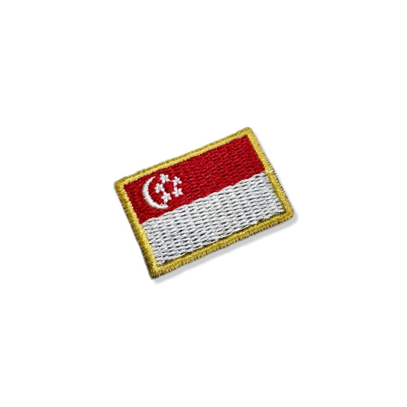 Bandeira de Singapura Patch Bordado 3,8x2,5 cm.