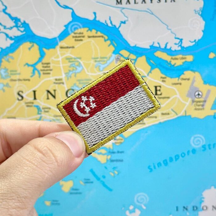 Bandeira de Singapura Patch Bordado 3,8x2,5 cm. - Imagem 3