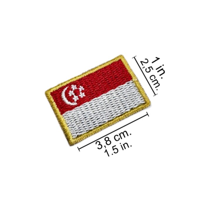 Bandeira de Singapura Patch Bordado 3,8x2,5 cm. - Imagem 2