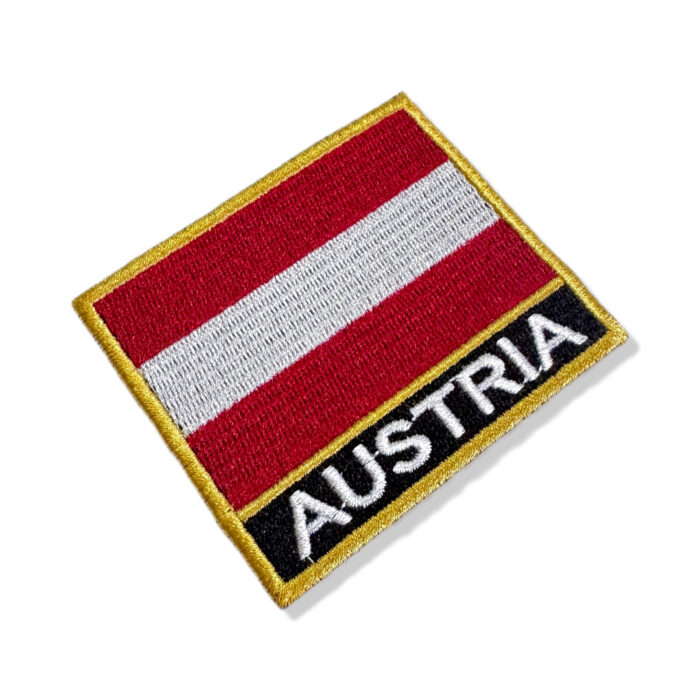 Bandeira Da Áustria Patch Bordado 7,5x6,3cm