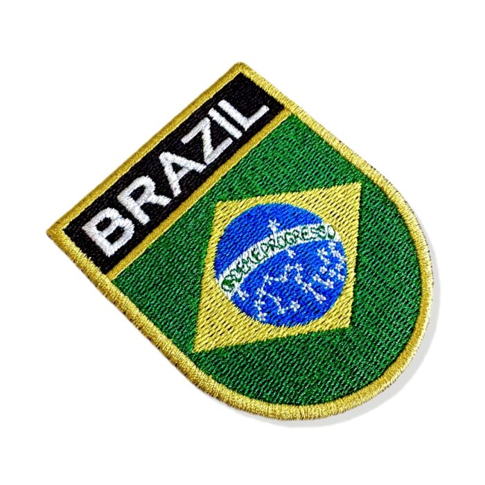 Bandeira Do Brasil Patch Bordado 6,8x8 cm