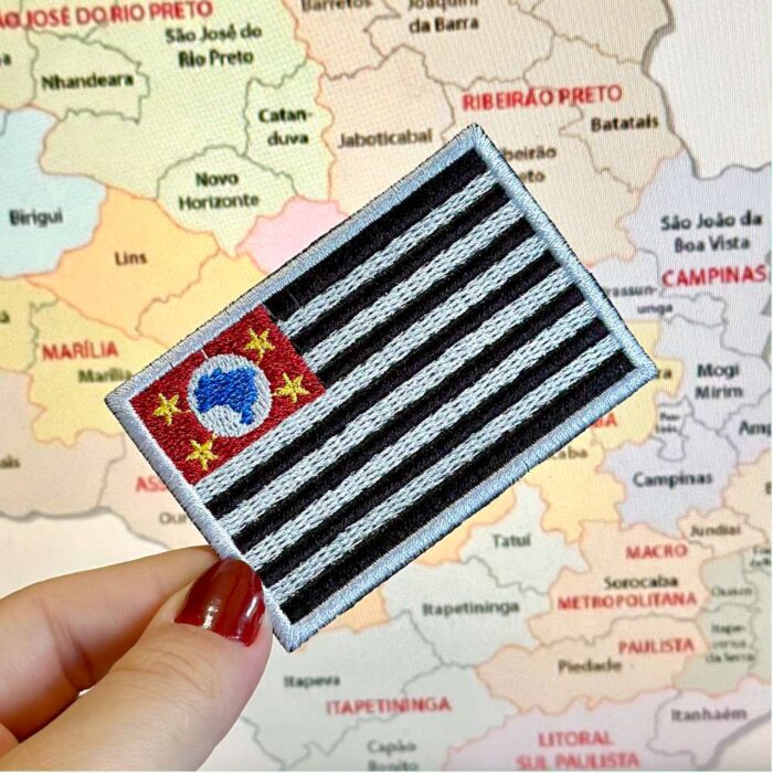 BE0045-006 Bandeira São Paulo Brasil Patch Bordado 7,5x5,0cm - Imagem 2