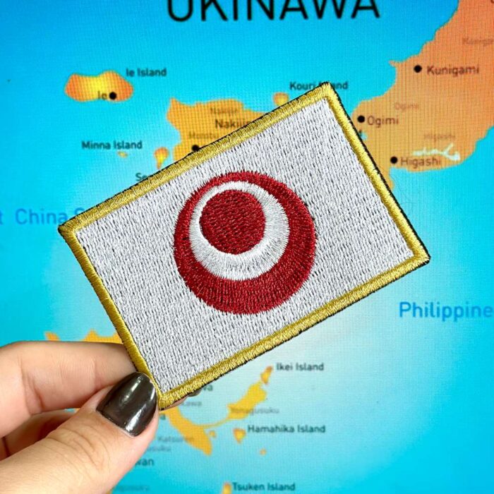 BE0414-001 Bandeira Okinawa Patch Bordado 7,5x5,0cm - Image 2