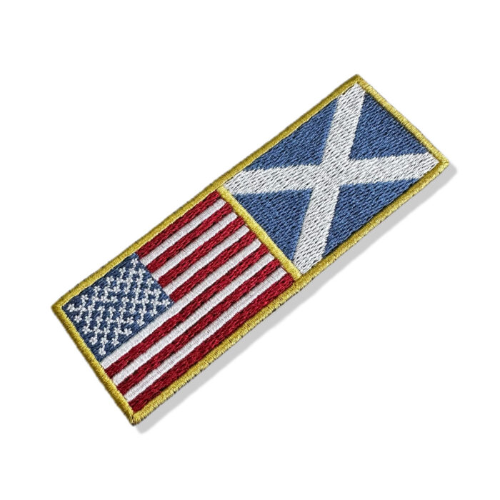 BP0055-0004-011 Bandeira USA Escócia Patch Bordado 11x3,8cm