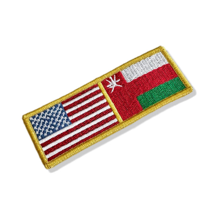 BP0055-0219-011 Bandeira USA Omã Patch Bordado 11x3,8cm - Image 3