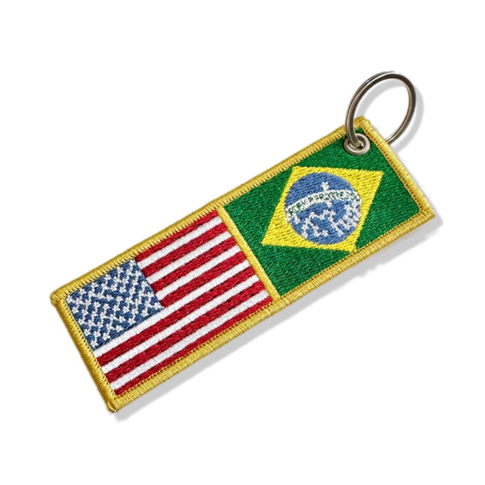 BP0055-0403-011 Bandeira USA Brasil Patch Bordado 11x3,8cm - Image 5